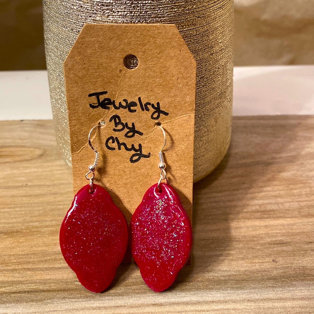 Hand crafted resin earrings